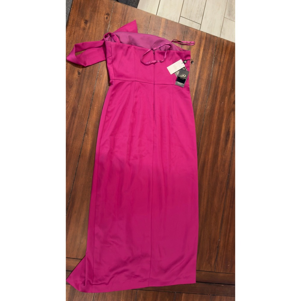 Adrianna Papell Women's Satin Crepe Dress Evening Gown Wild Magenta SZ 6 NEW NWT - Picture 14 of 16